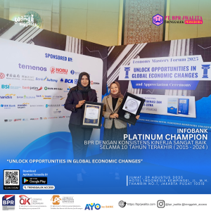 PT. BPR JWALITA TRENGGALEK PERSERODA meraih Penghargaan bergengsi “Platinum Champion”